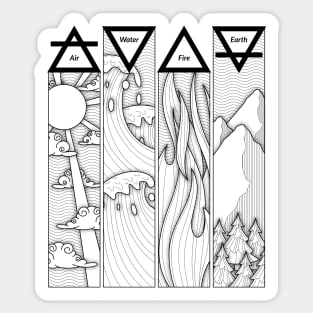 Air Fire Water Earth Four Elements Greek Triangle Symbols Sticker